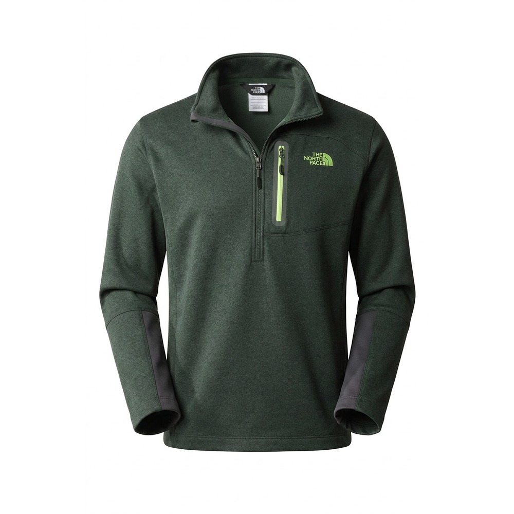 The North Face 1/4 Zip Soft Shell Pullover Men's Large Dark Green Lightweight